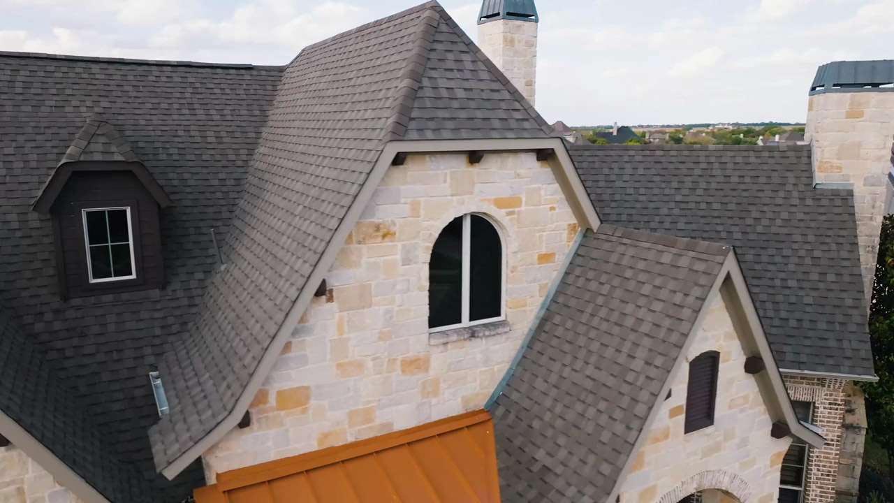 Architectural shingles on a home