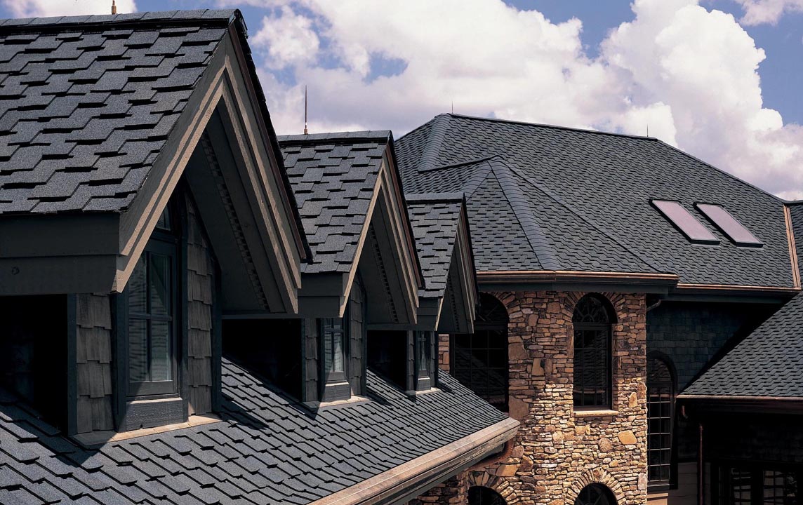 Presidential designer shingles on a home