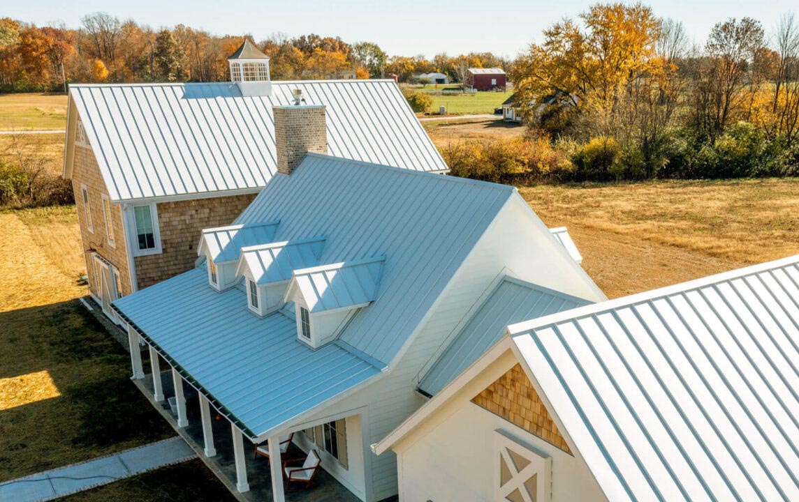 Standing seam metal roof on a home